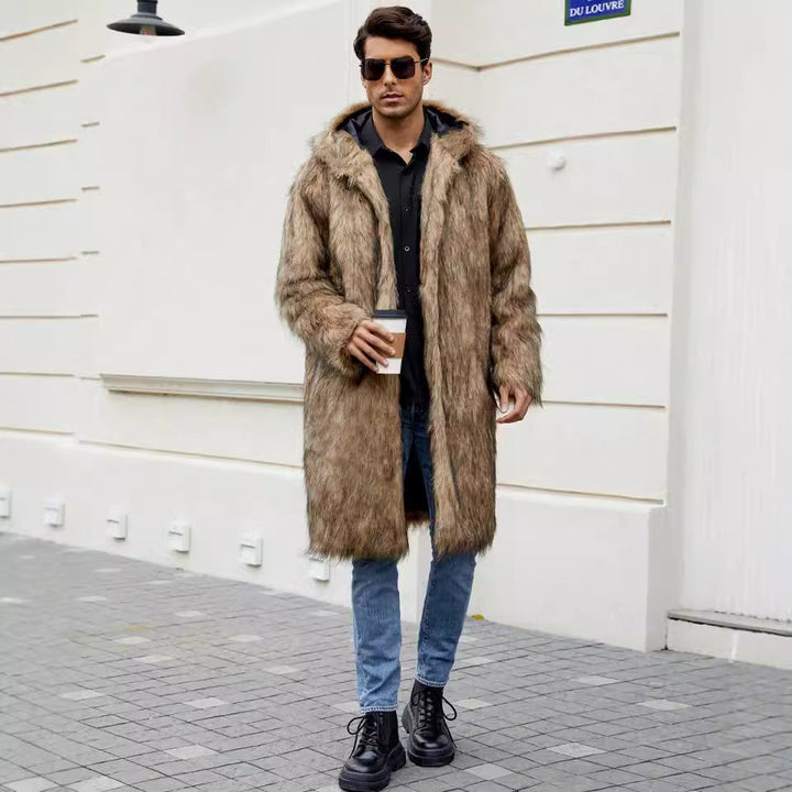 Men's Elegant Lined Coat with Hood Mune