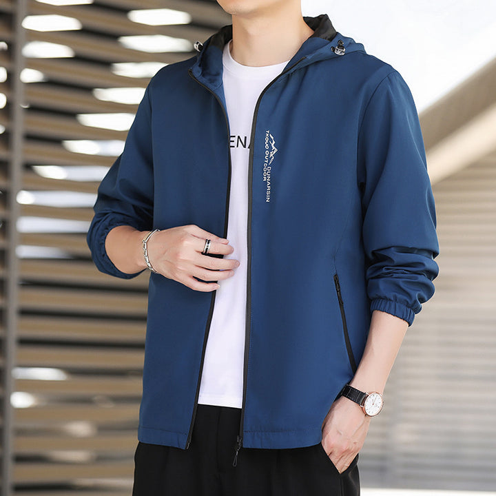 Men's Ultralight Hooded Shell Jacket in Urban Minimal Style with Windproof Membrane and Zipper Pockets Mune Fashion
