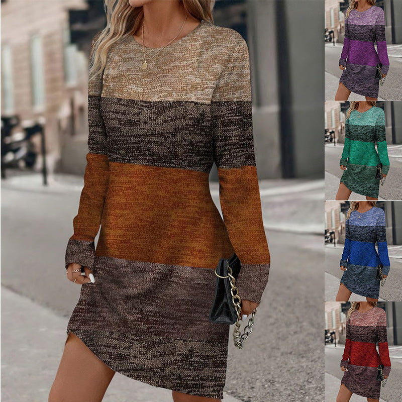 Women's Knit Dress with Fashionable Structured Pattern and Casual Cut Mune