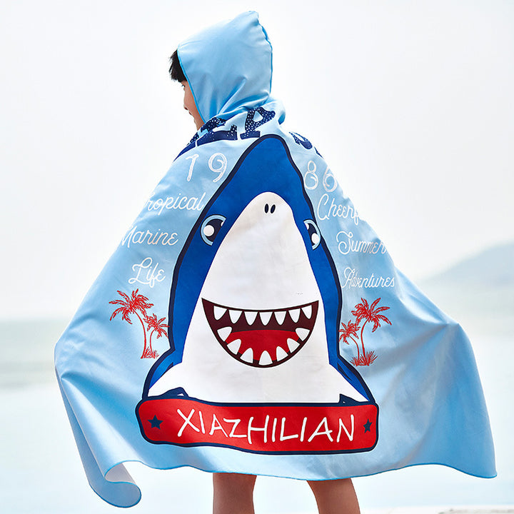 Unisex Beach Poncho with Shark Design Mune Fashion