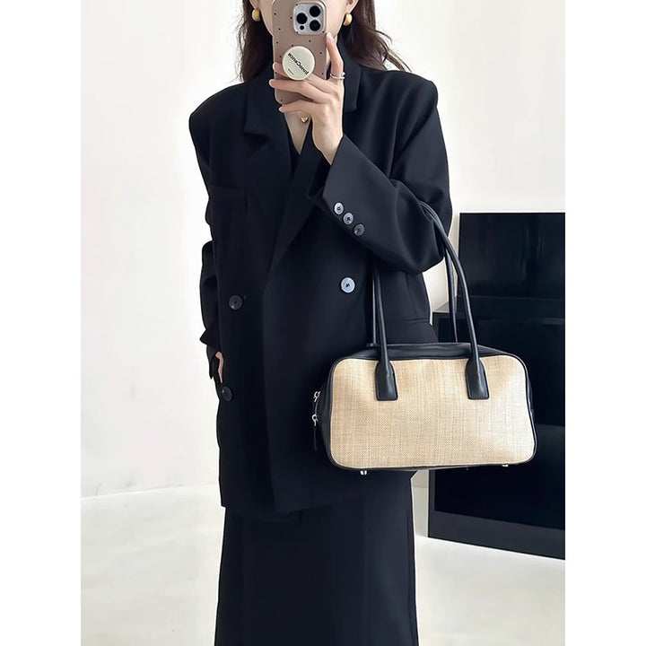 Women's Oversized Blazer with Boxy Vest and Ankle-Length Midi Skirt Mune Fashion