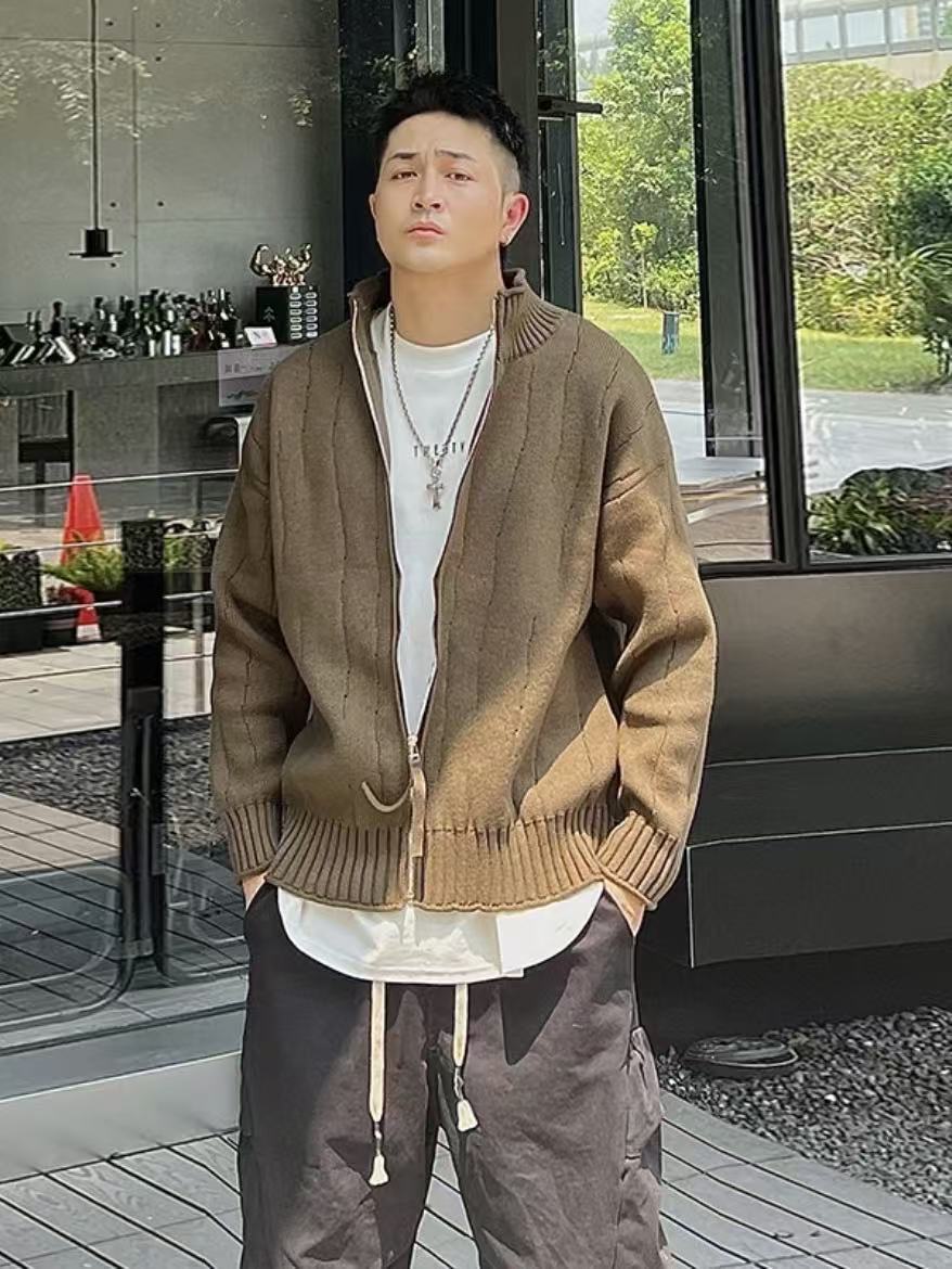 Men's Casual Windbreaker with High Collar Zip Mune Fashion