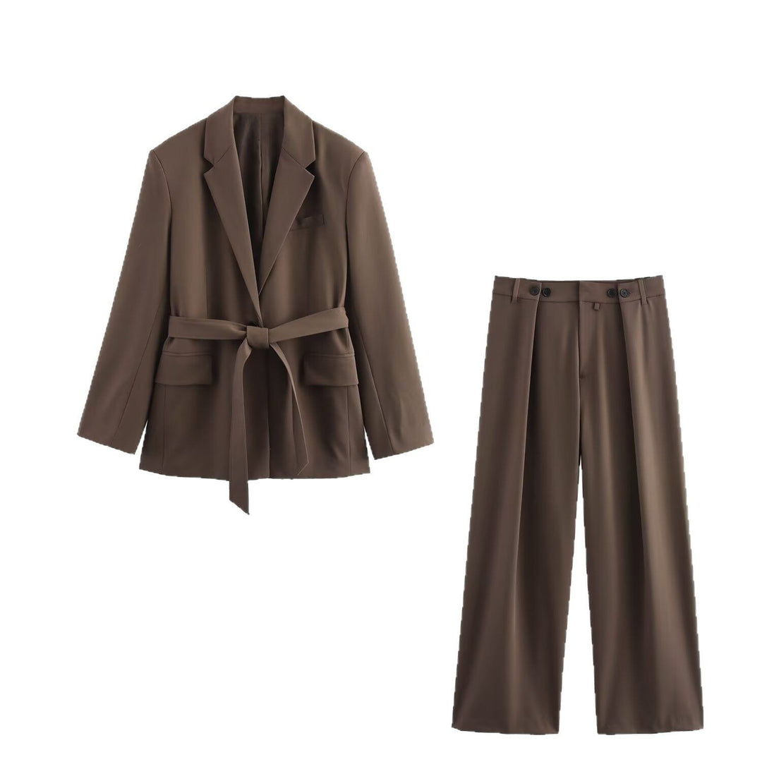 Women's High-Waisted Palazzo Pants with Front Tucks and Wide Leg Mune Fashion