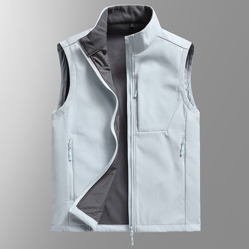 Men's Breathable Softshell Vest with Thermal Fleece Lining and Concealed Zip Pockets Mune Fashion