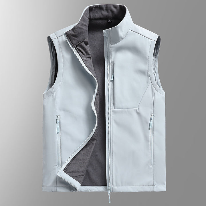 Men's Breathable Softshell Vest with Thermal Fleece Lining and Concealed Zip Pockets Mune Fashion