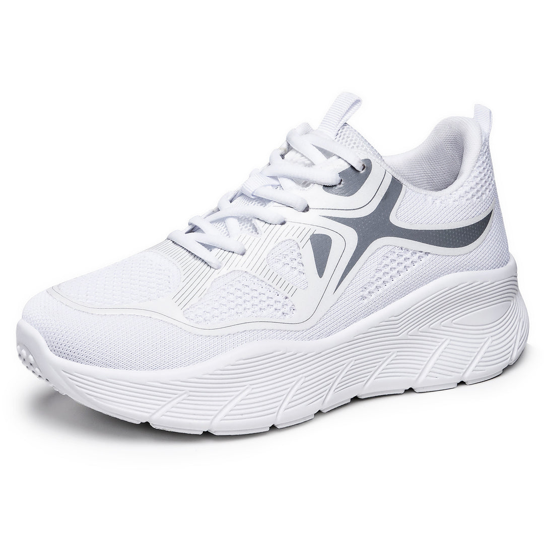 Ladies seamless performance walking sneaker with breathable knit upper, reinforced toe cap and extra high cushioning platform sole Mune Fashion
