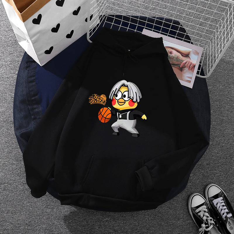 Unisex hooded sweatshirt with comic chick basketball print, kangaroo pocket and soft fleece Mune Fashion