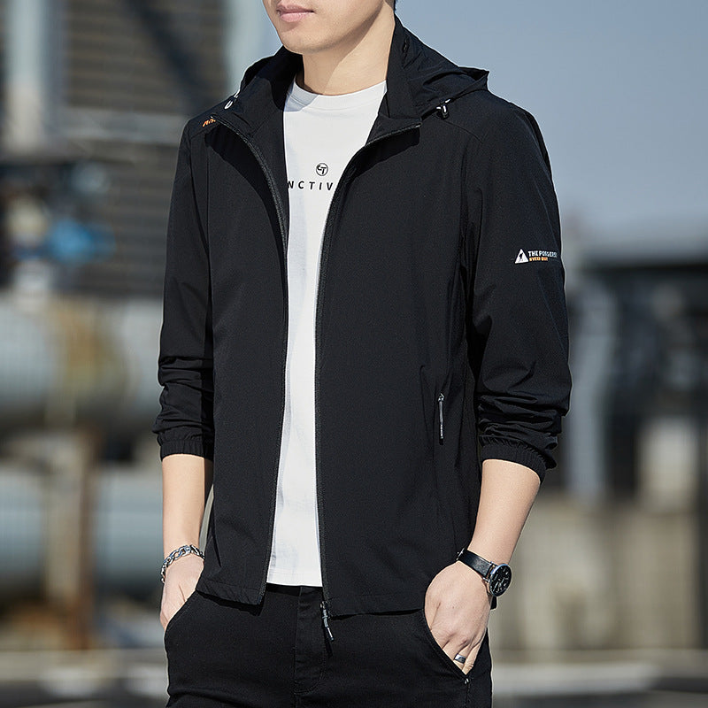 Men's Ultralight Wind and Rain Jacket with Hood, Packable and Zipper Pockets Mune Fashion