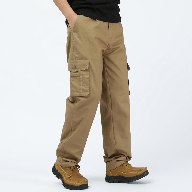 Men's Cotton Twill Cargo Pants in Relaxed Fit with Straight Leg and Large Flap Pocket Mune Fashion
