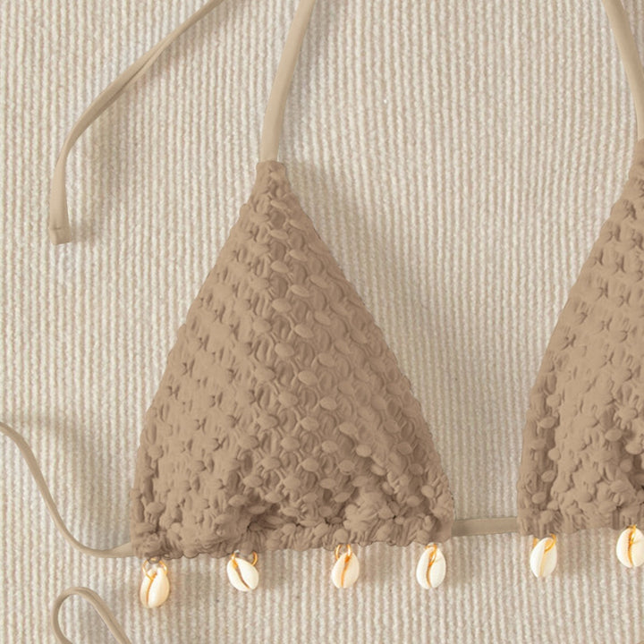 Women's Triangle Bikini with Shell Decoration Mune Fashion