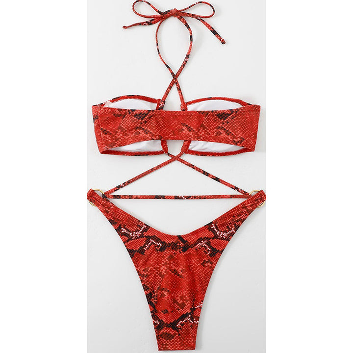 Women's bikini set with sophisticated wrap design and elegant cross straps Mune Fashion