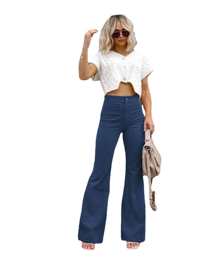 Women Stylish High-Waisted Flared Jeans Mune