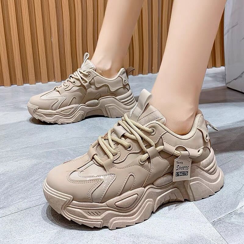 Women's chunky sports sneakers with extra high profile sole and breathable mesh lining Mune Fashion