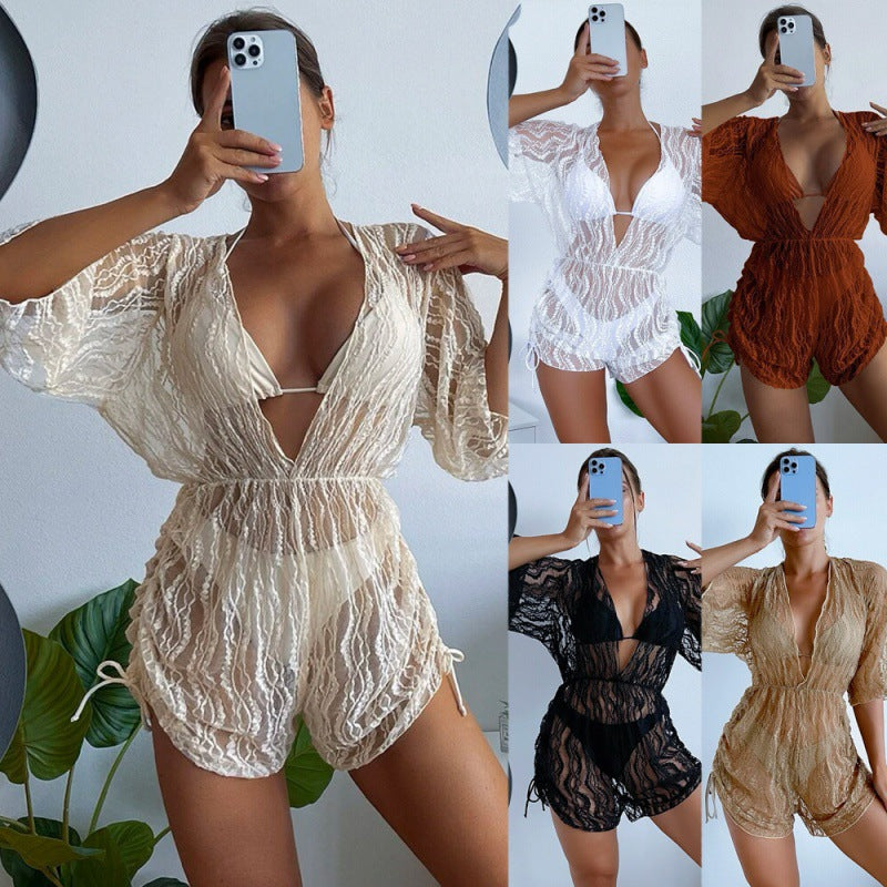 Women Transparent Beach Overalls Mune Fashion