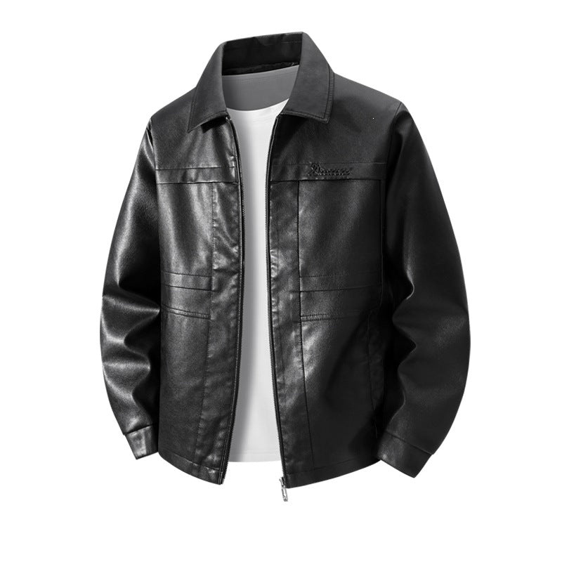 Men's High-Quality Faux Leather Jacket with Classic Cut Mune Fashion
