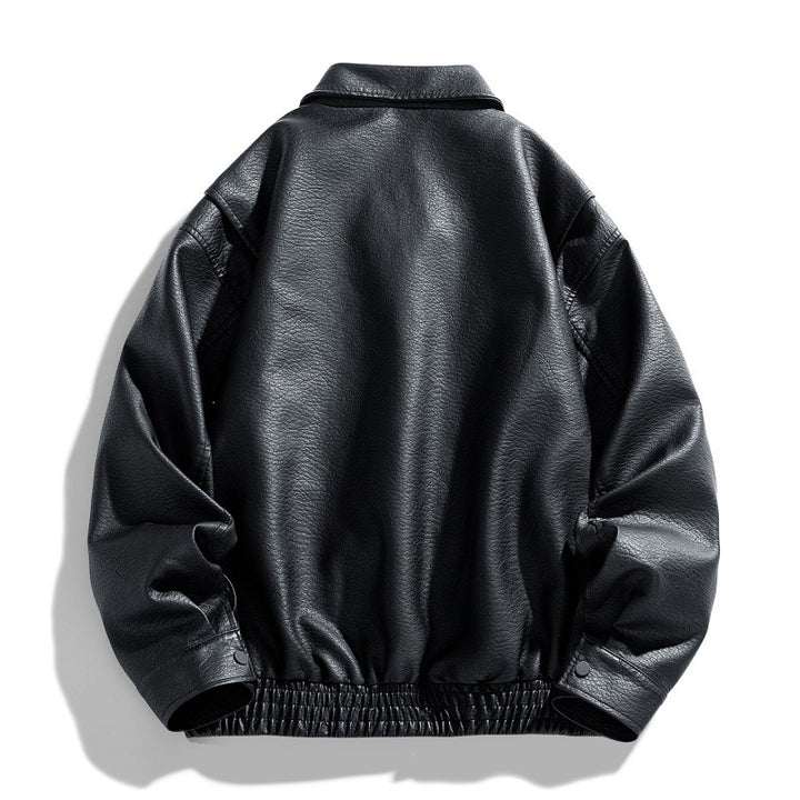 Men's Casual Faux Leather Jacket with Practical Pockets Mune Fashion