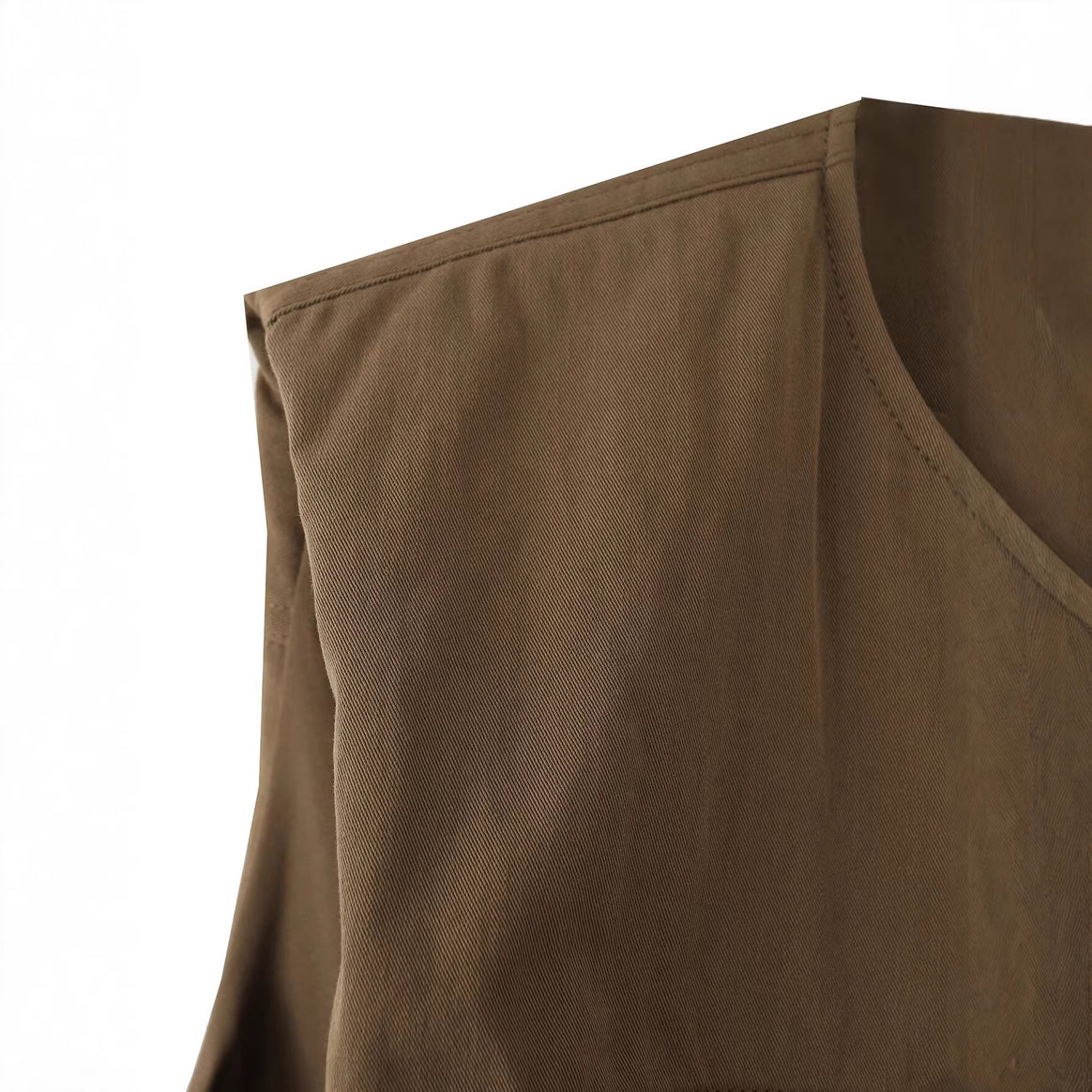Women's Sleeveless Utility Vest with Draped Front and Chest Zip Pockets Mune Fashion