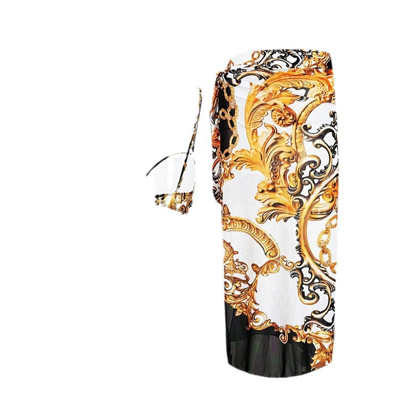 Women's Glamorous Bikini Set with Elegant Kaftan Mune Fashion