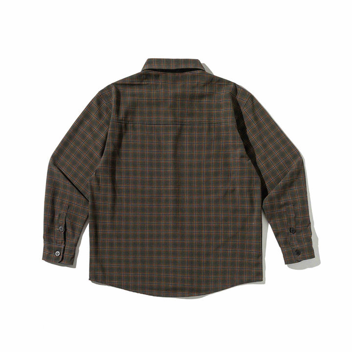 Men's checkered shirt jacket made of heavy twill with chest flap pocket and rounded hem Mune Fashion