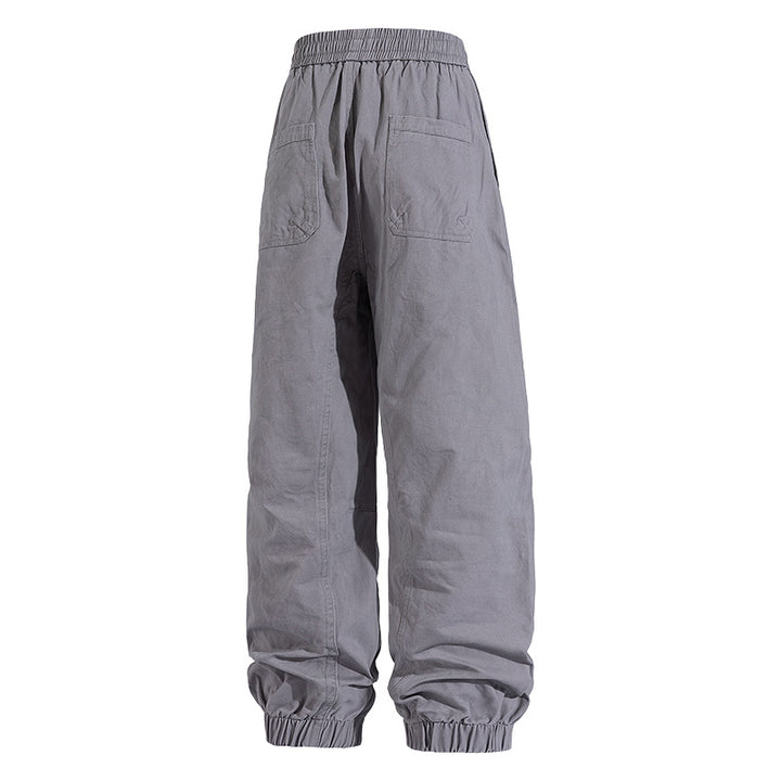 Men's Oversized Utility Jogging Pants made of sturdy cotton blend with drawstring waistband, side cargo pockets & ribbed cuffs Mune Fashion