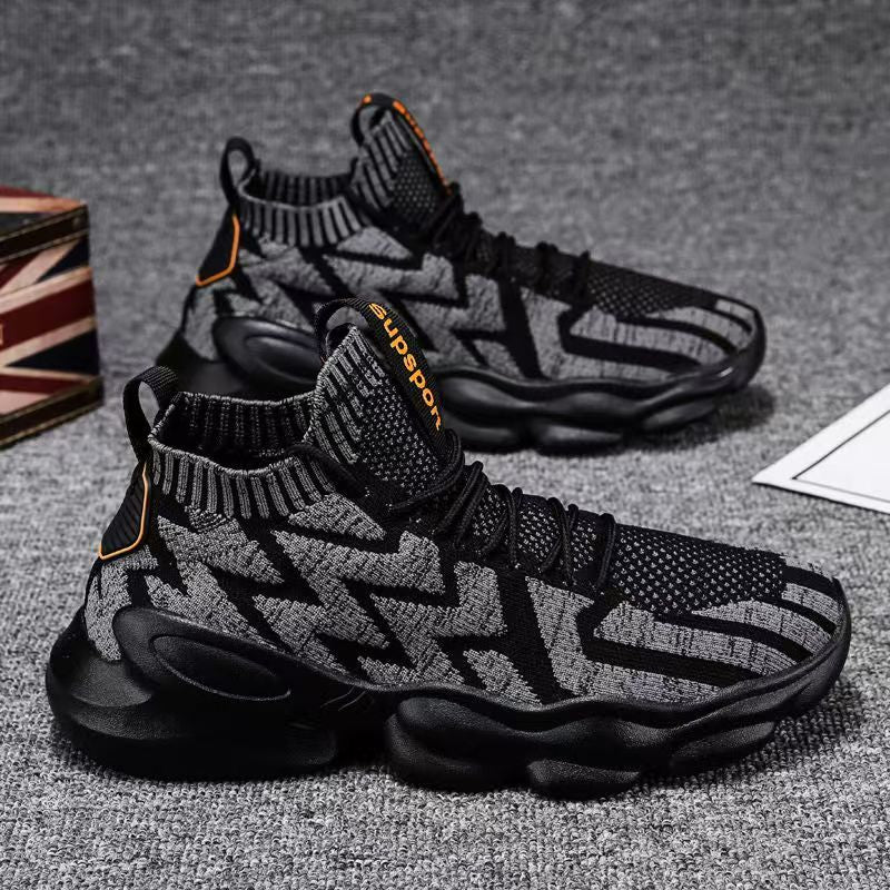 Women High-Cut Sport Sneakers with Elastic Knitted Section Mune Fashion