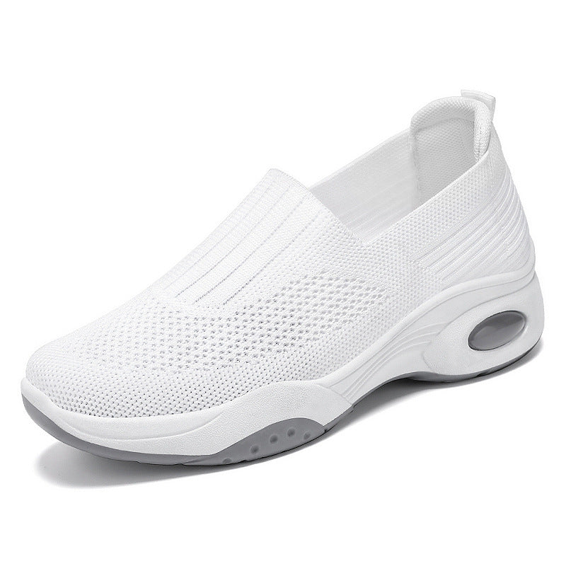 Women's seamless knit slippers with elevated plateau air cushioning and ergonomic heel support Mune Fashion
