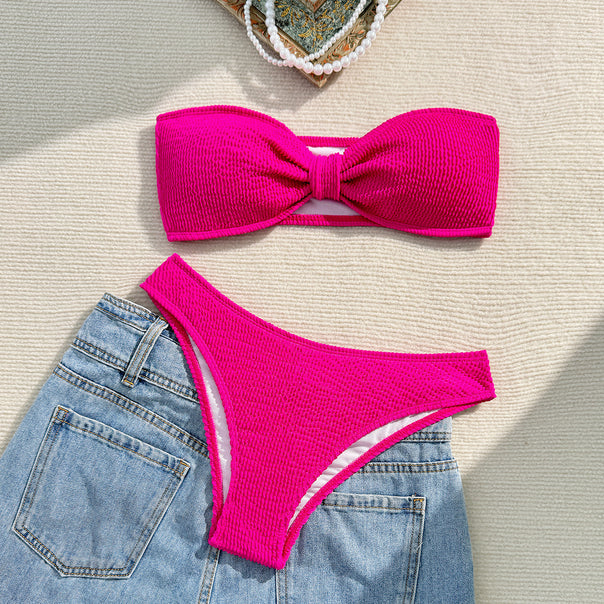 Women's bandeau bikini with structured top and high leg cut Mune Fashion