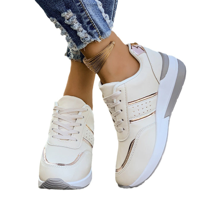 Women's nan city sneakers with cushioned wedge sole, padded comfort insole and elegant metallic details Mune Fashion