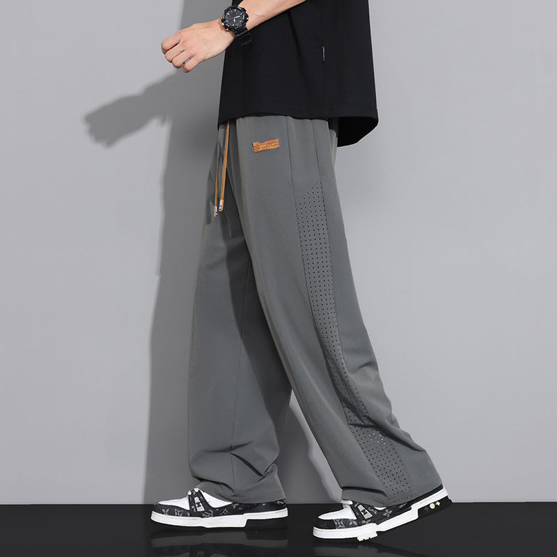 Men's Breathable Sports Pants with Side Mesh Inserts