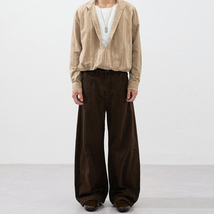 Men's ultra-wide baggy pants with distinctive crotch yoke and reinforced knee panels Mune Fashion