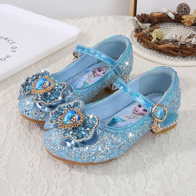 Girls Festive Glitter Ballerinas with Flower Appliqué Mune Fashion
