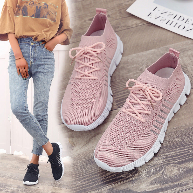 Women Light Knit Sock Sneaker with Elastic Shaft and Flexible Profile Sole Mune Fashion