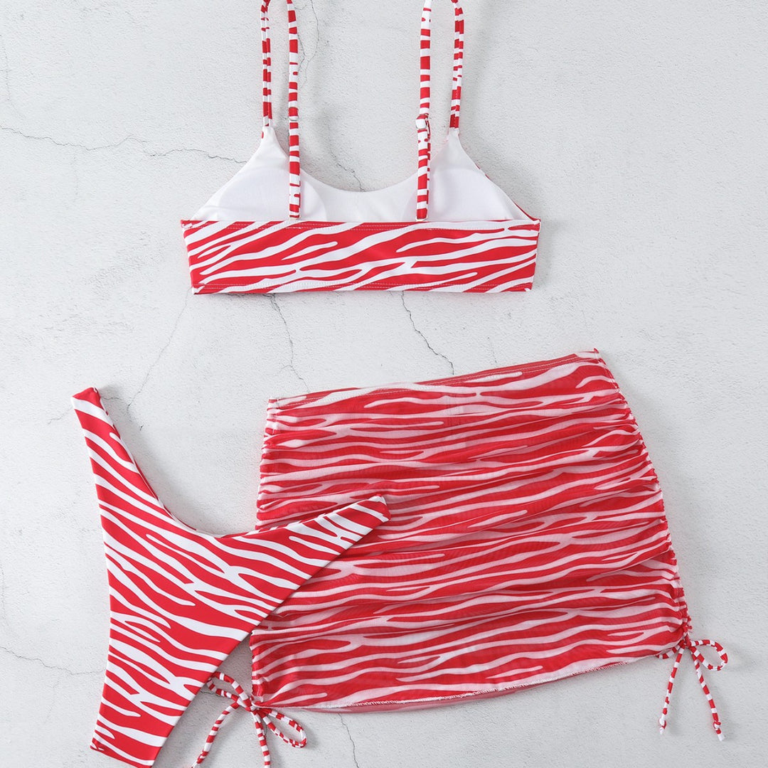 Women's Bikini Set with Elegant Reversible Wrap Skirt Look Mune Fashion