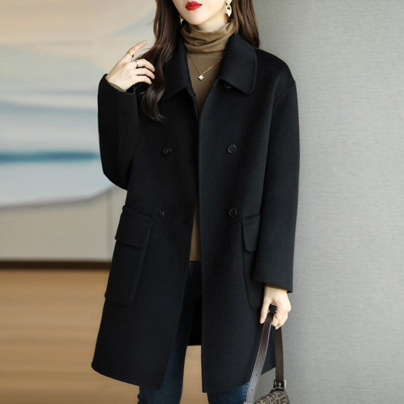 Women's Double-Breasted Wool Coat Mune