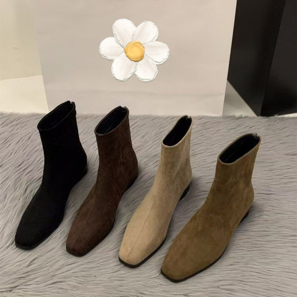 Women Stylish Suede Ankle Boots Mune Fashion