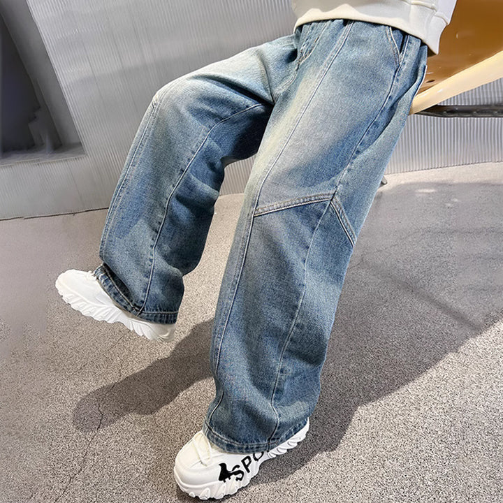 Unisex wide jeans with stylish contrasting seams Mune Fashion