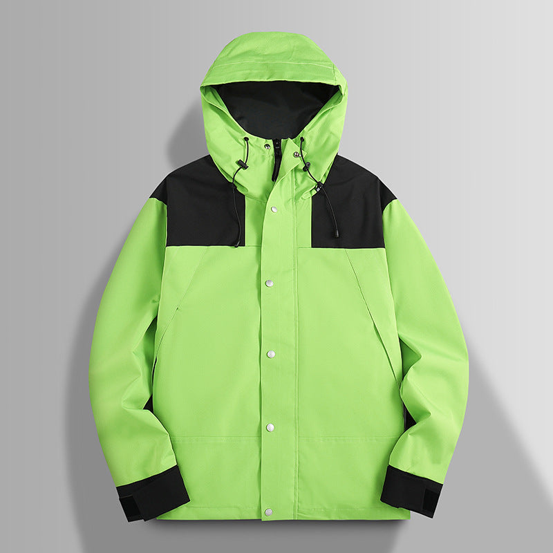 Men's Waterproof Softshell Jacket with Hood, Adjustable Cuffs, and Concealed Snap Button Placket Mune Fashion