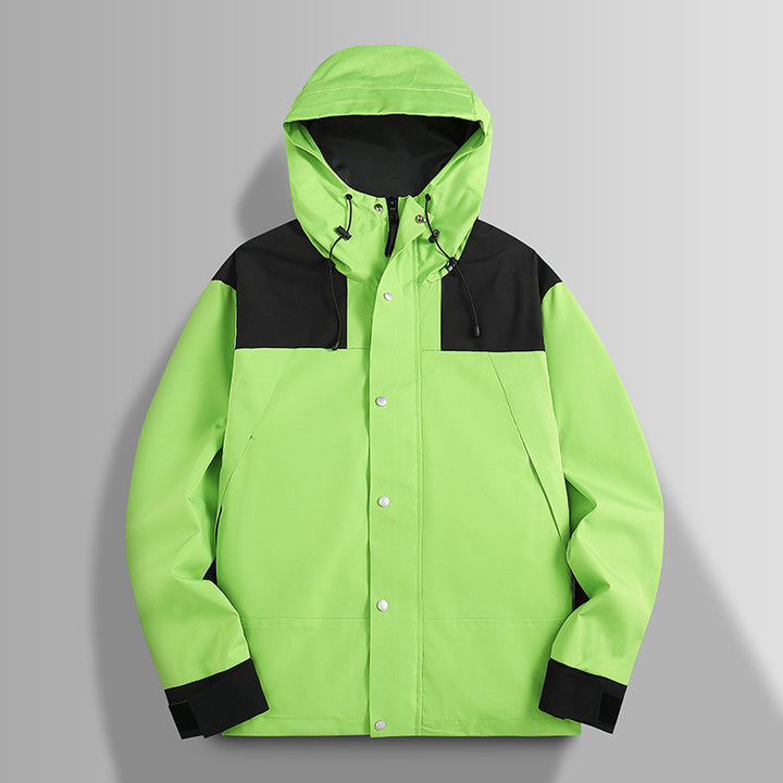 Men's Waterproof Softshell Jacket with Hood, Adjustable Cuffs, and Concealed Snap Button Placket Mune Fashion