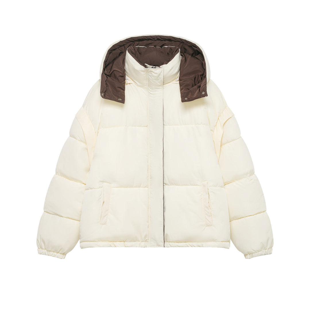 Women's Oversized P padded jacket with hood and high standing collar Mune Fashion