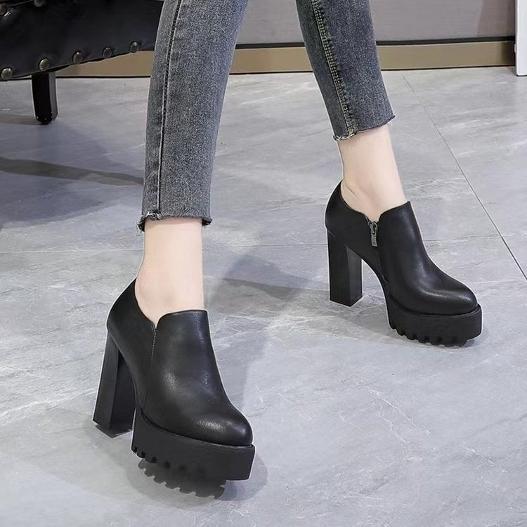 Ladies Stylish Platform Pumps with High Block Heel Mune Fashion