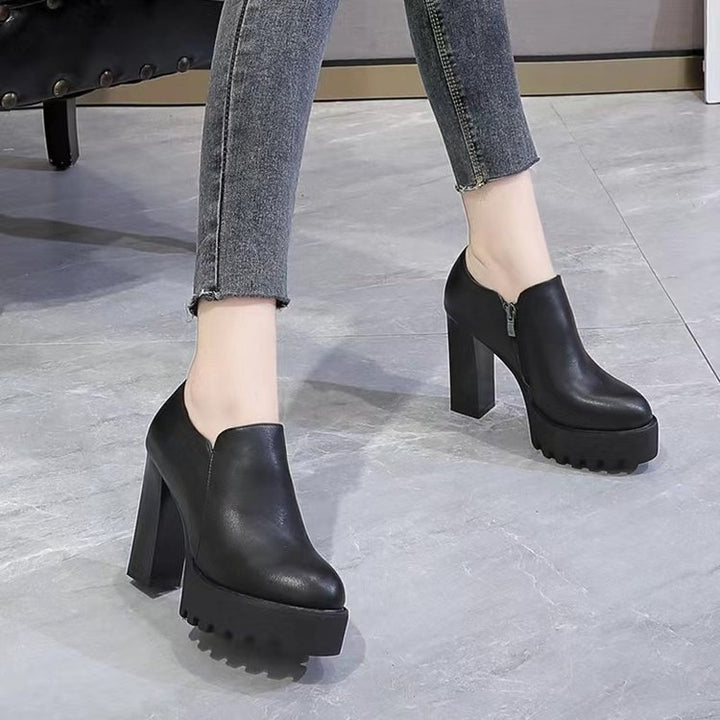 Ladies Stylish Platform Pumps with High Block Heel Mune Fashion