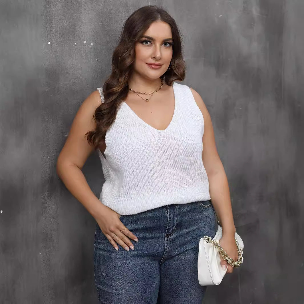 Women's airy knit top with V-neck Mune Fashion