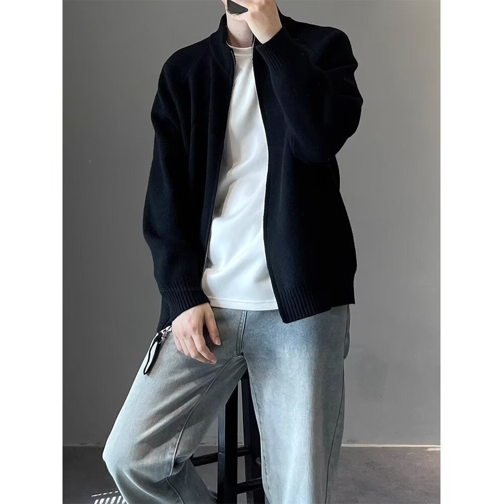 Men's Elegant Cardigan with Stand-Up Collar Mune Fashion
