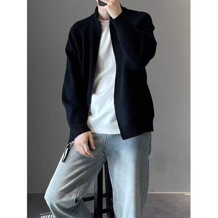 Men's Elegant Cardigan with Stand-Up Collar Mune Fashion