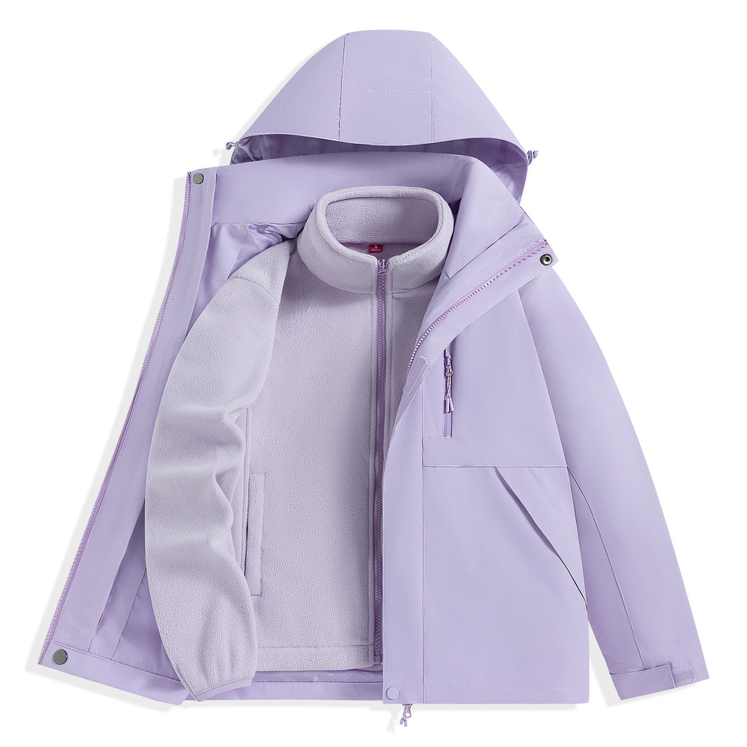 Men's two-layer outdoor parka with removable fleece inner jacket and hood Mune Fashion