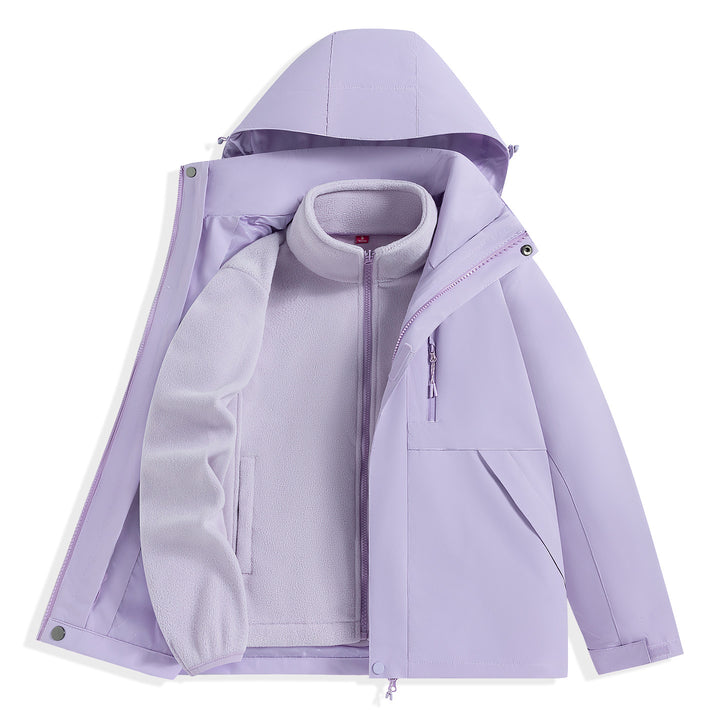 Men's two-layer outdoor parka with removable fleece inner jacket and hood Mune Fashion