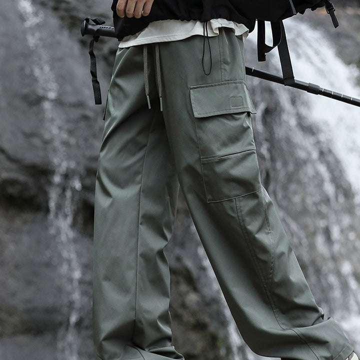 Men's Oversized Outdoor Cargo Pants with Drawstring, Large Flap and Utility Pockets Mune Fashion