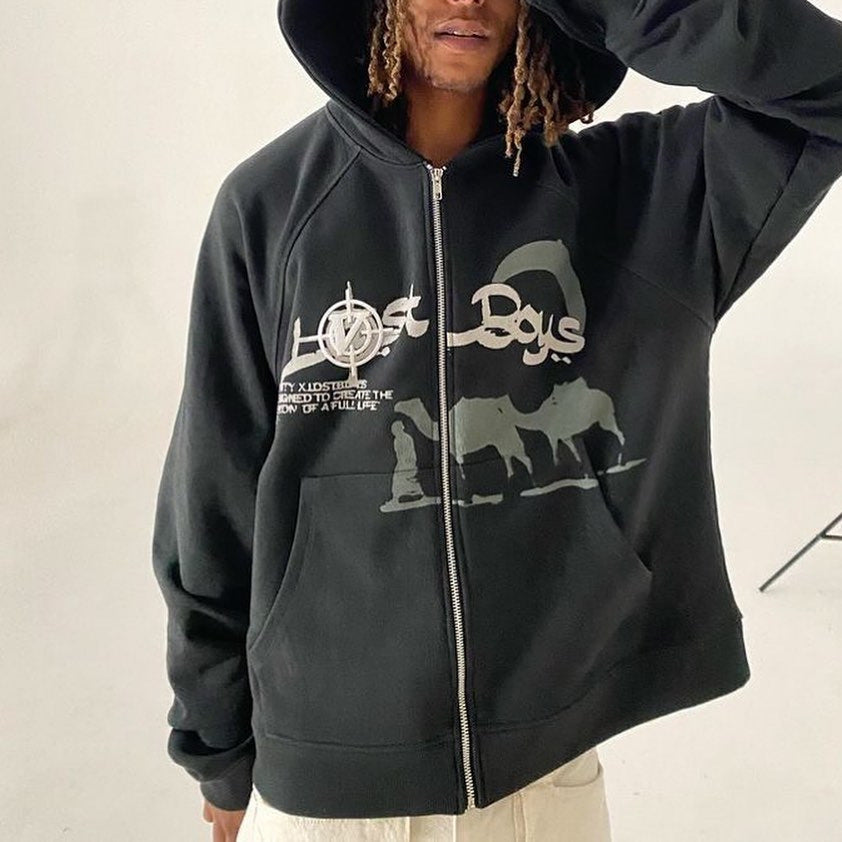 Women's hoodie jacket with full zipper and ribbed heart print Mune Fashion