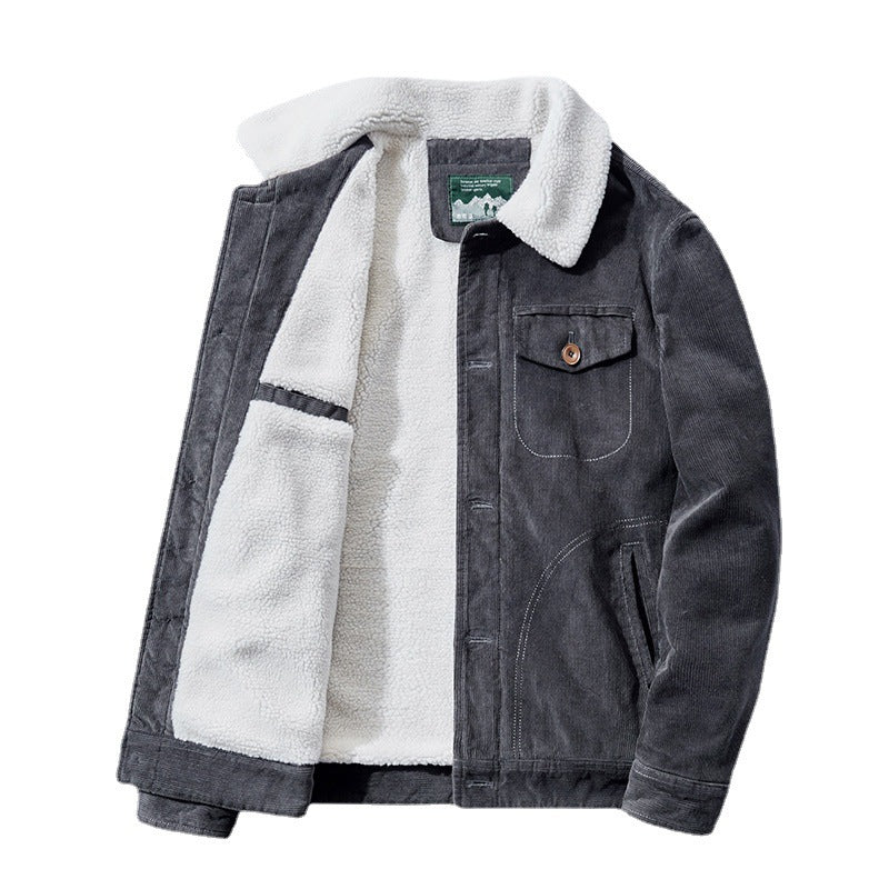 Men's cord jacket with continuous Sherpa lining and chest flap pocket Mune Fashion