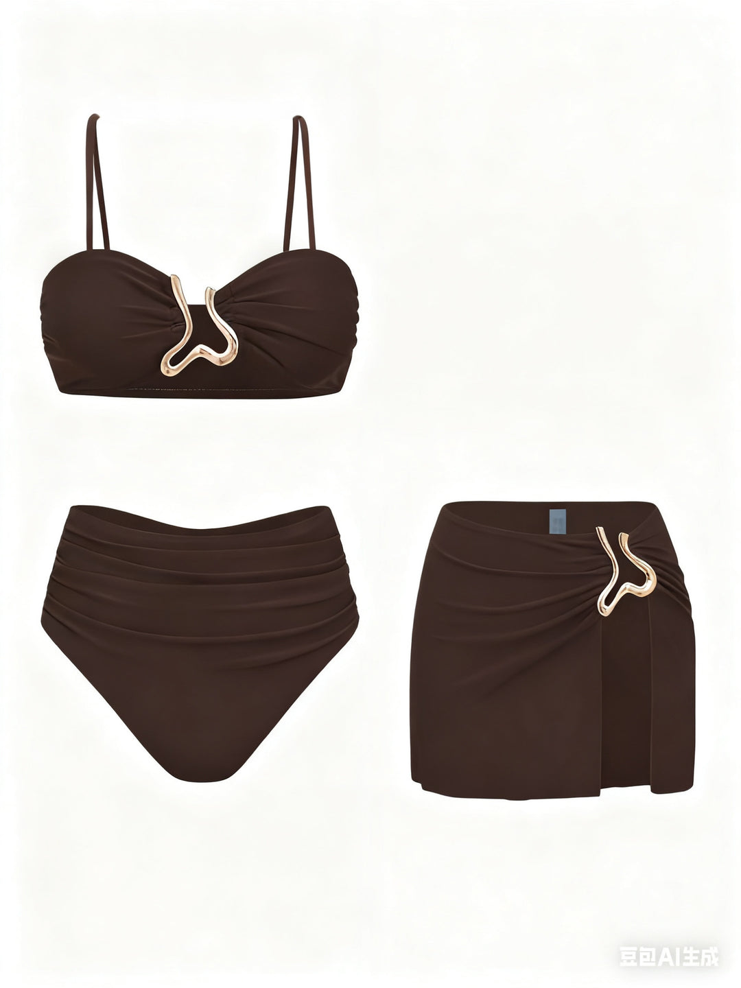 Women's bikini set with elegant wrap skirt and fashionable design Mune Fashion